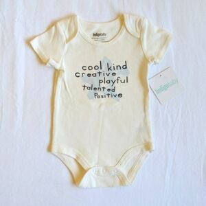 NEW indigo organic cotton graphic short sleeve bodysuit diaper shirt 6-12 month